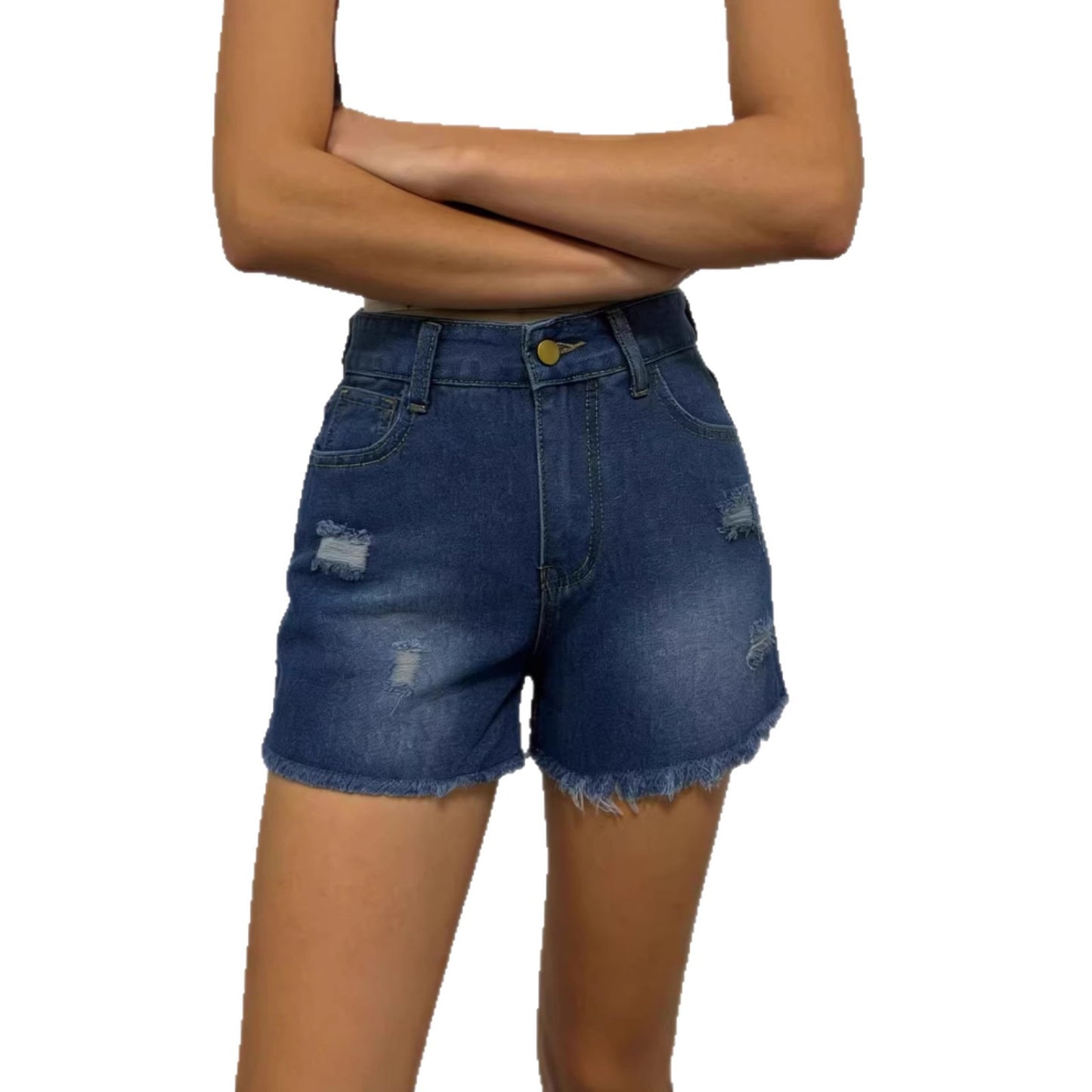 Women's Four-color Hole Hip Raise High Waist Women's Jeans