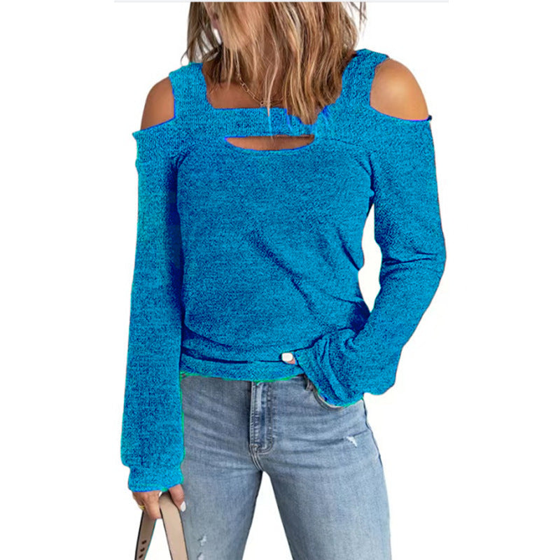 Women's Fashion Casual Solid Color Loose Long Women's T-shirt