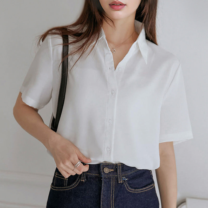 Women's Loose Sleeve Shirt Summer Thin Chiffon Quick Blouse