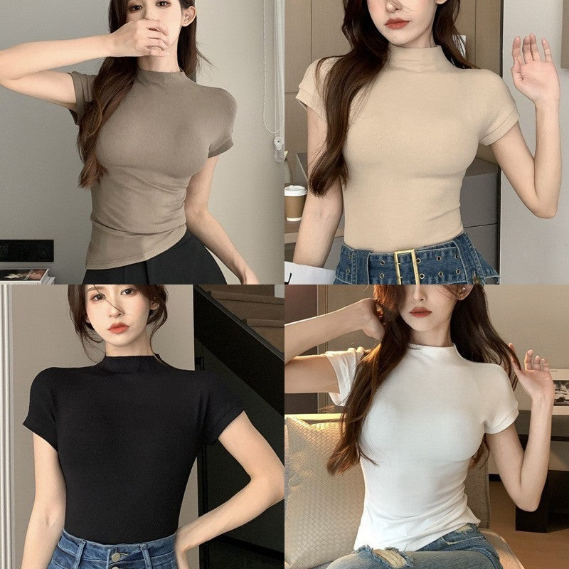 Women's Short-sleeved Summer Slim Fit Slimming Bottoming Shirt Tops