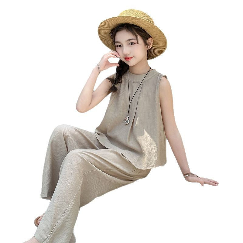 Summer Chinese Style Pants Two-piece Set Children's Suit