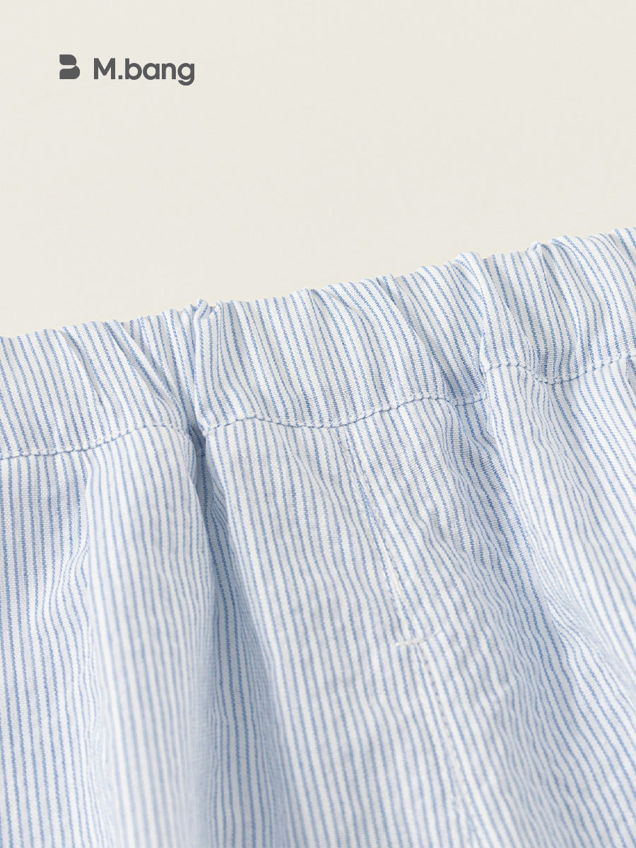 Children's Boy Summer Light Blue Stripe Thin Children's Pants