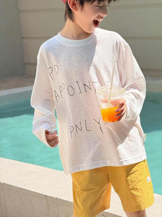 Children's Long Sleeve Summer Dress Boys Fashion Letter Print Children's T-shirt