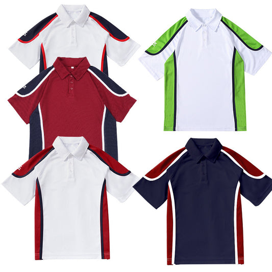 Children's School Junior High Uniform Boys Summer Bird Eye Short Sleeve Children's T-shirt