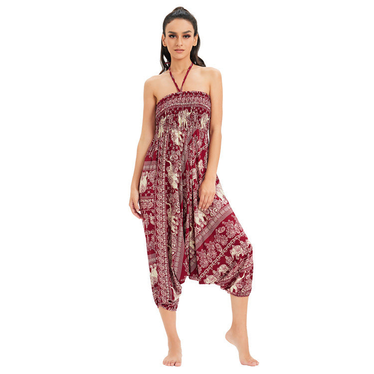 Clearance Male Female Couples Wear Elephant Loose Harem Casual Pants