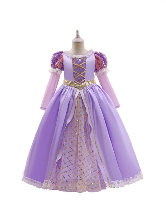 Children's Long Sleeve Frozen Shirt Festival Bow Clothing Hair Children's Dress