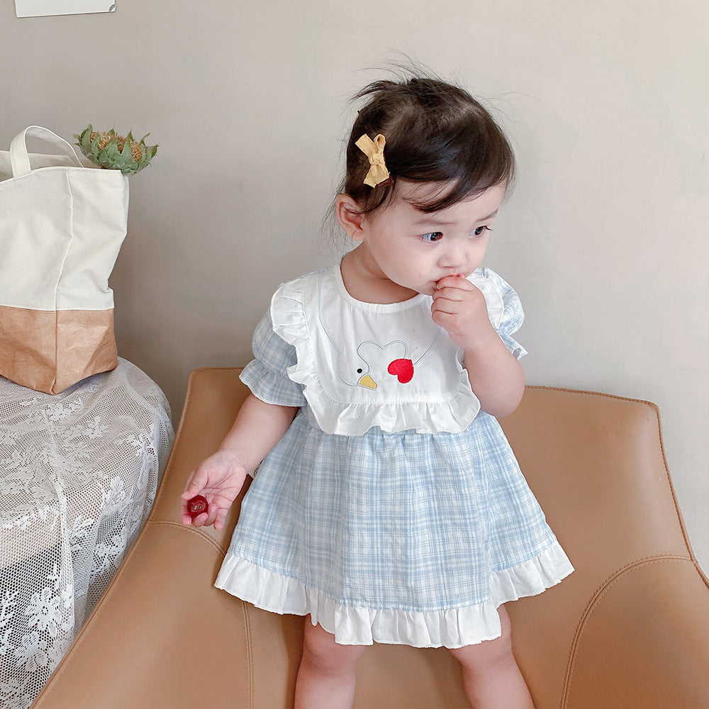 No Fashionable Plaid Gown Summer Born Bloomer With Jumpsuit, Climbing Suit