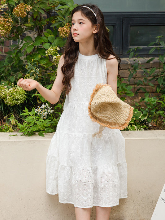 Strap Skirt Summer Sleeveless Cotton For Middle Older Fashionable Children's Dress