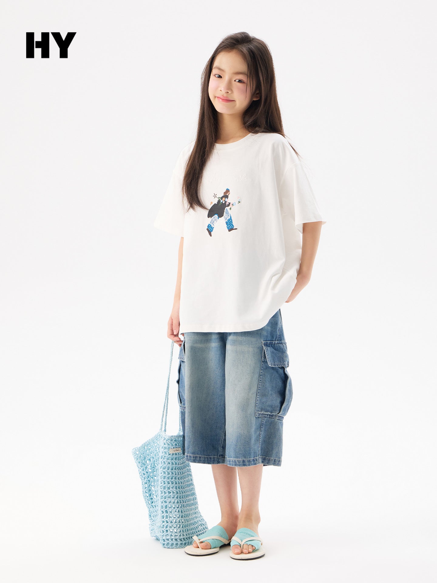 Children's Short-sleeved Summer Middle Cotton Shirt Thin Children's T-shirt