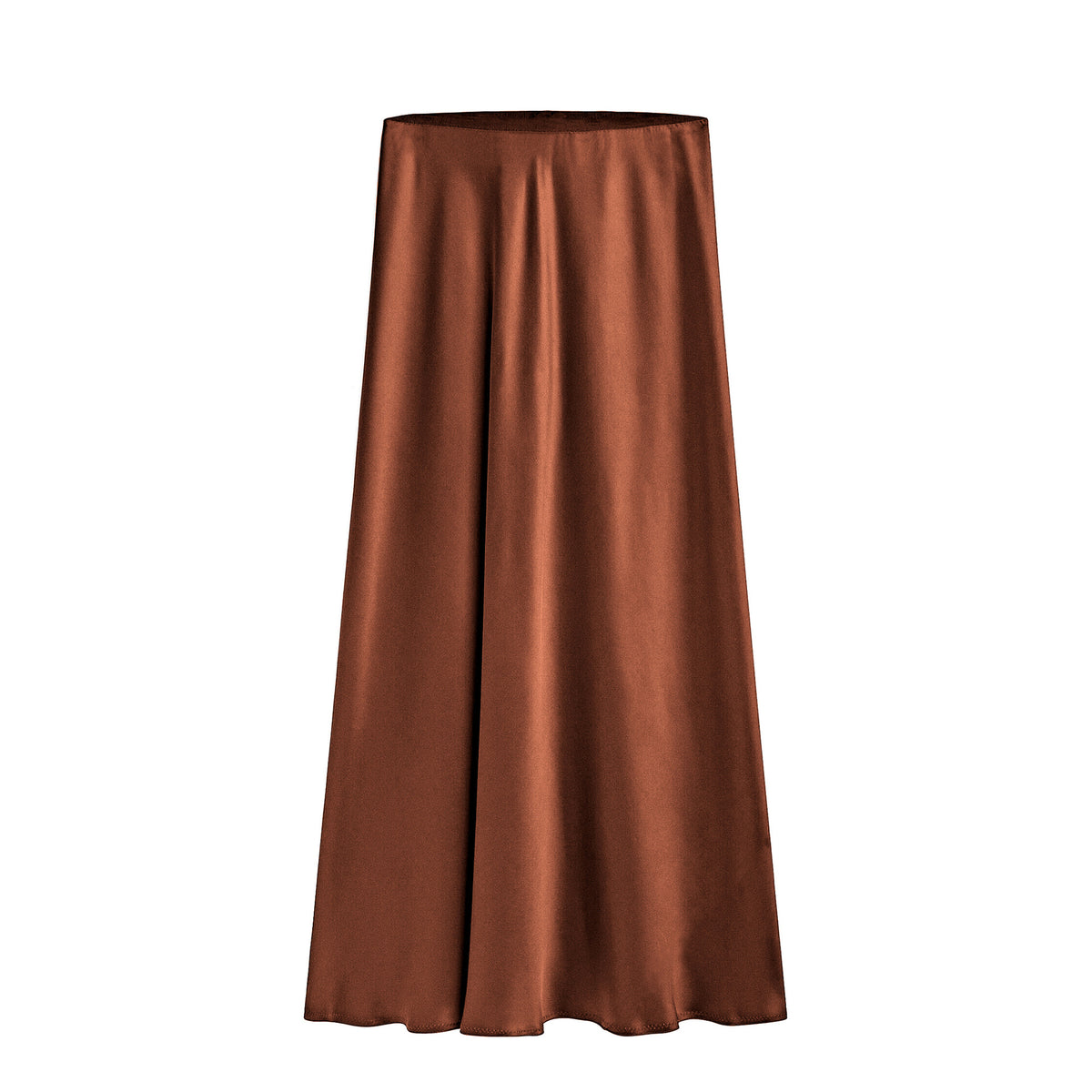 Women's Satin High Waist Elastic Quality Split Skirt