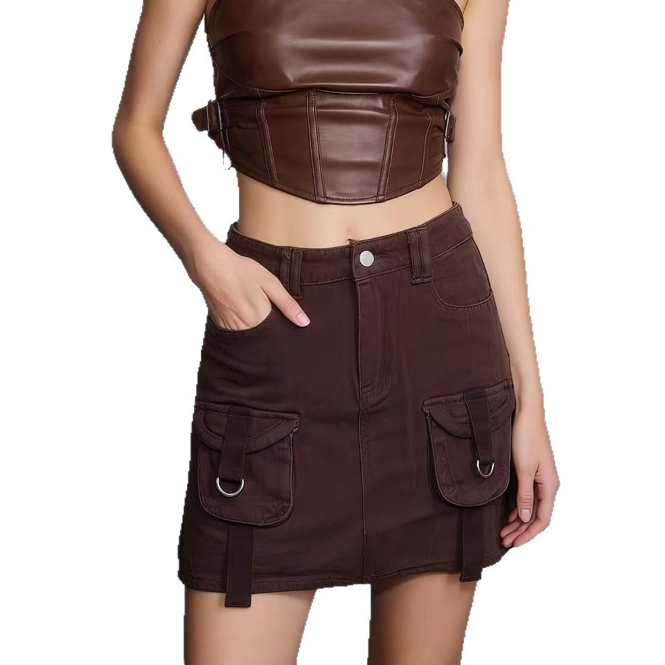 Summer Millennium Hot Double Pocket Denim Skirts