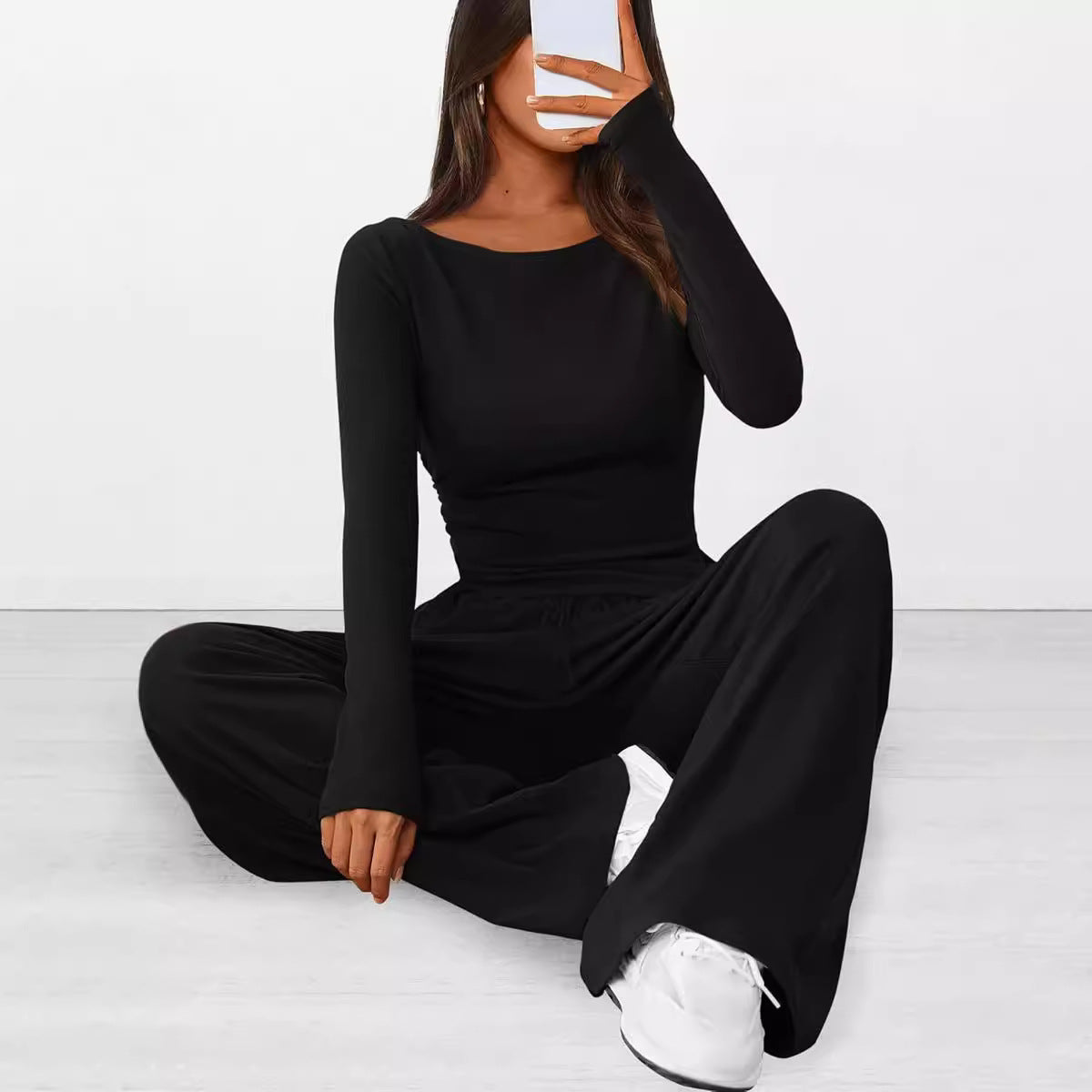 Fashion Unique Spring Asymmetric T-shirt Sportswear Fashion Casual Suit