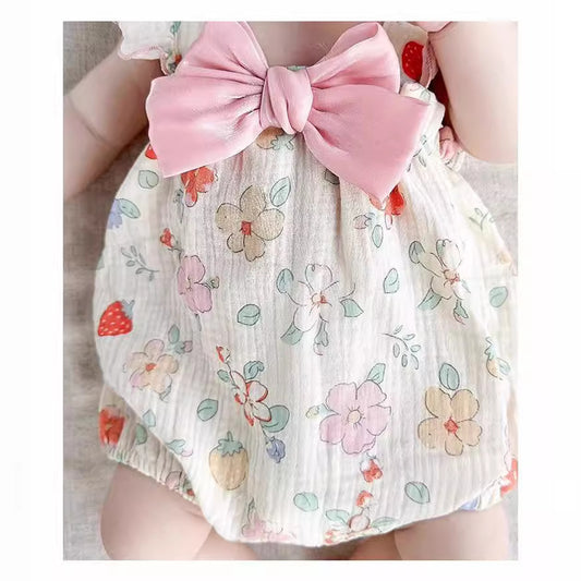 Summer Jumpsuit Cute Bow Born Triangle Rompers Thin Jumpsuit, Climbing Suit