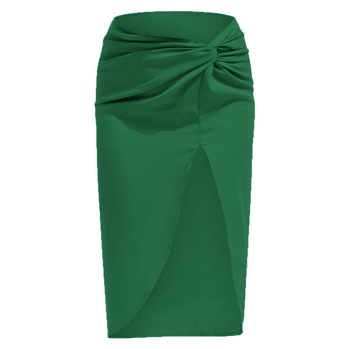 Women's Solid Color Satin Split Package Hip With Skirt