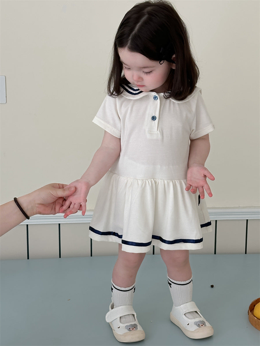 Children's University Style Thin Korean Clothing Summer Bloomer With Children's Dress