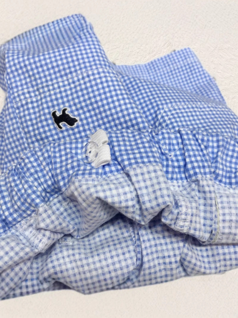 Children's Korean Style Clothing Summer Two-color Plaid Shorts Adjustable Children's Pants