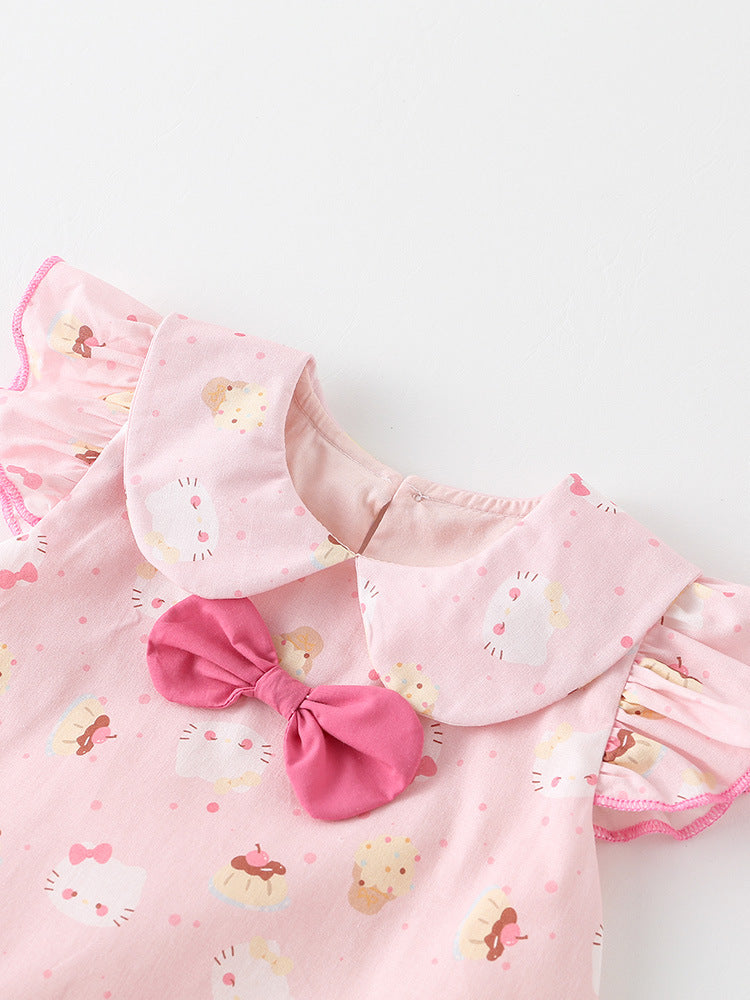 Summer Jumpsuit Born Western Style Cute Cat Romper Princess Hundred Jumpsuit, Climbing Suit