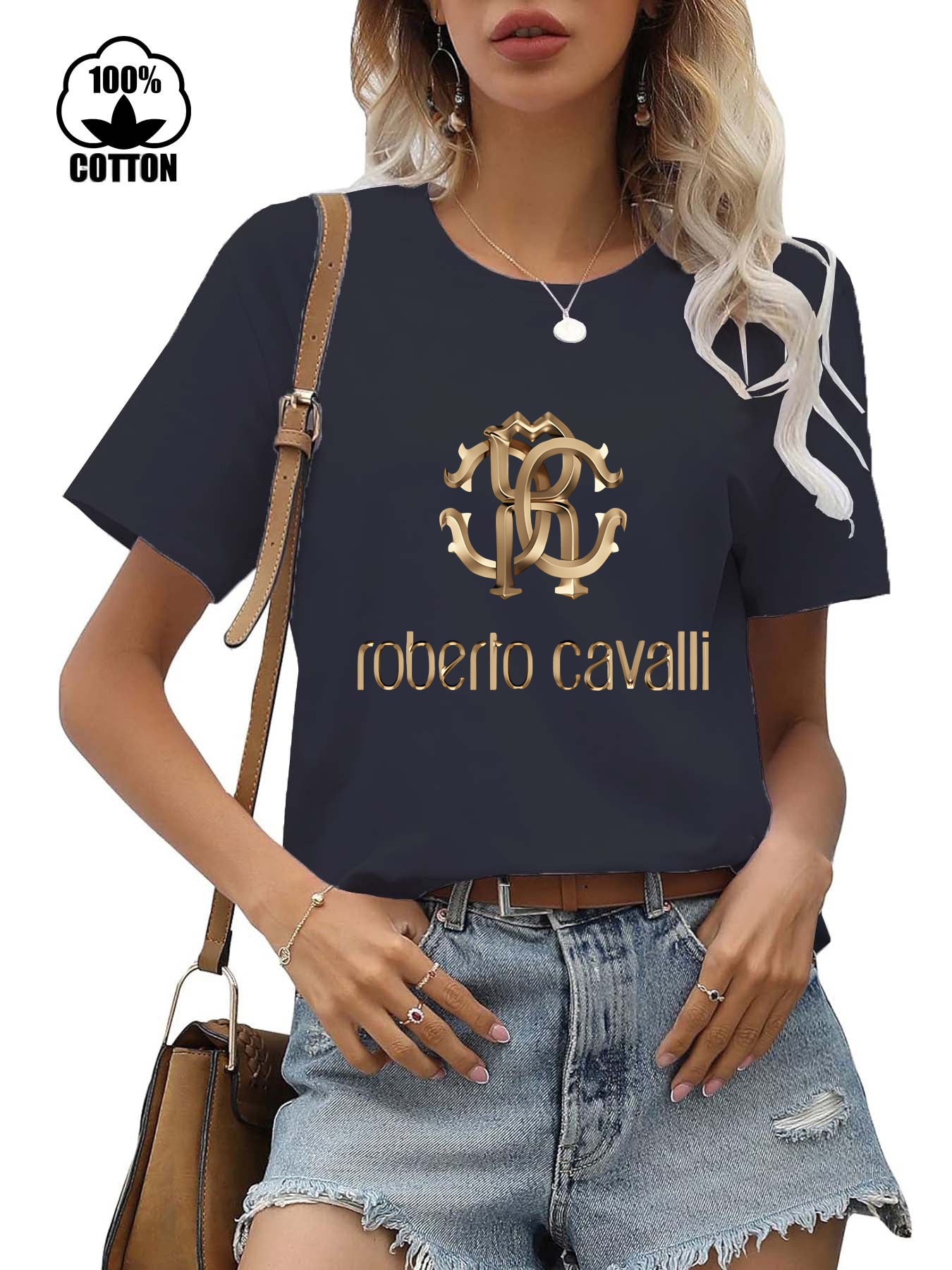Women's Cotton Short-sleeved Round Neck Print Women's T-shirt