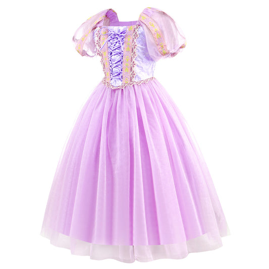 Hair Princess Frozen Purple Tulle Sweet Children's Dress