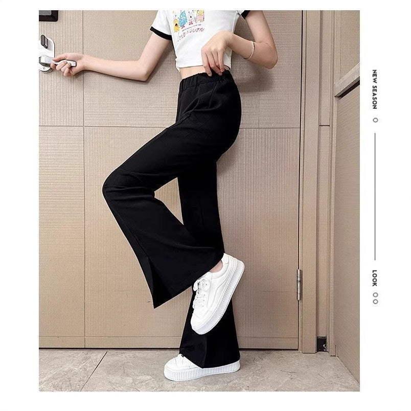 Summer Thin Clothes Wear Ice Silk Slim Fit Bootleg Children's Pants