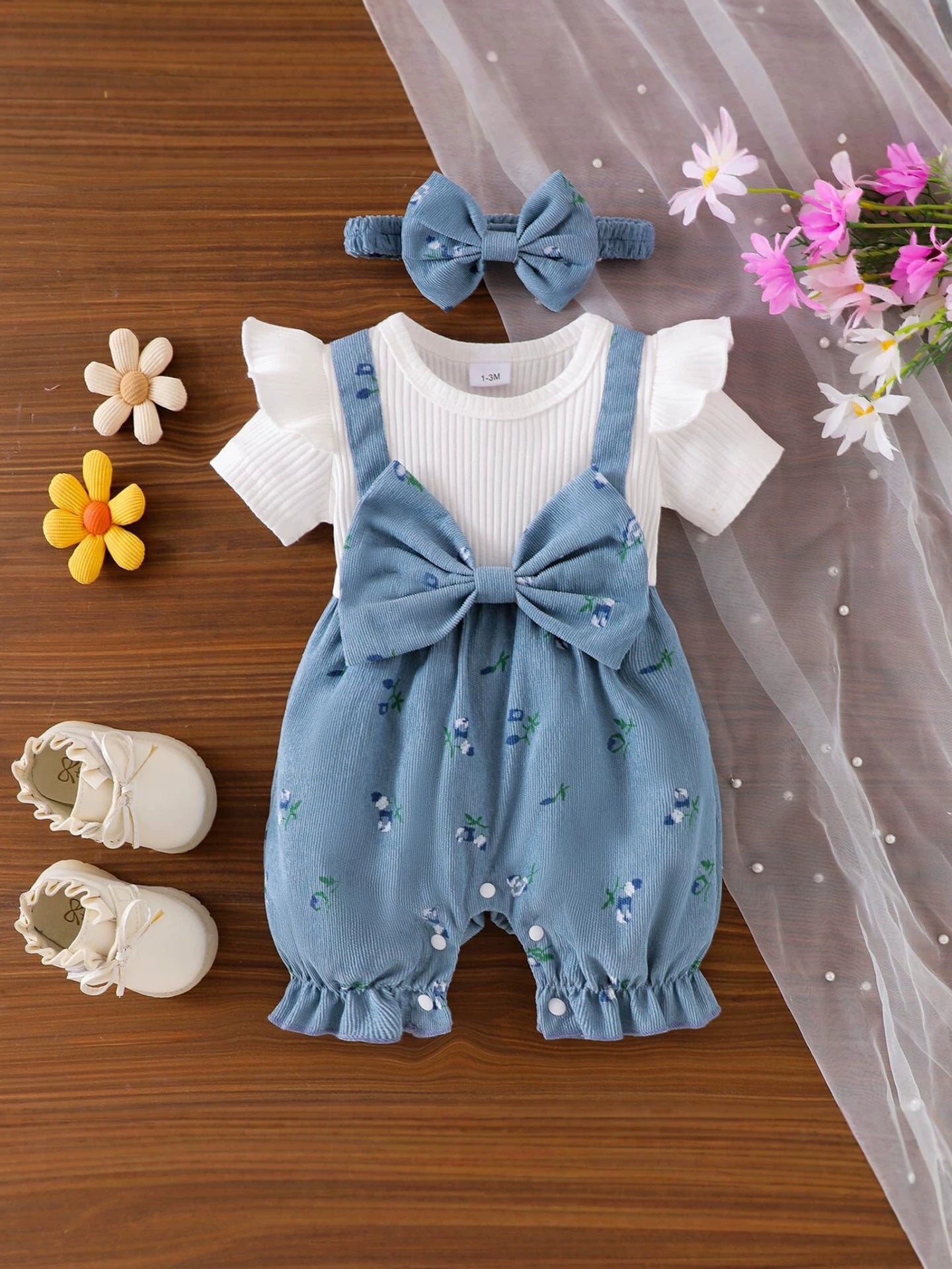 Children's Summer Bowknot Fake Two-piece Suspender Jumpsuit Jumpsuit, Climbing Suit