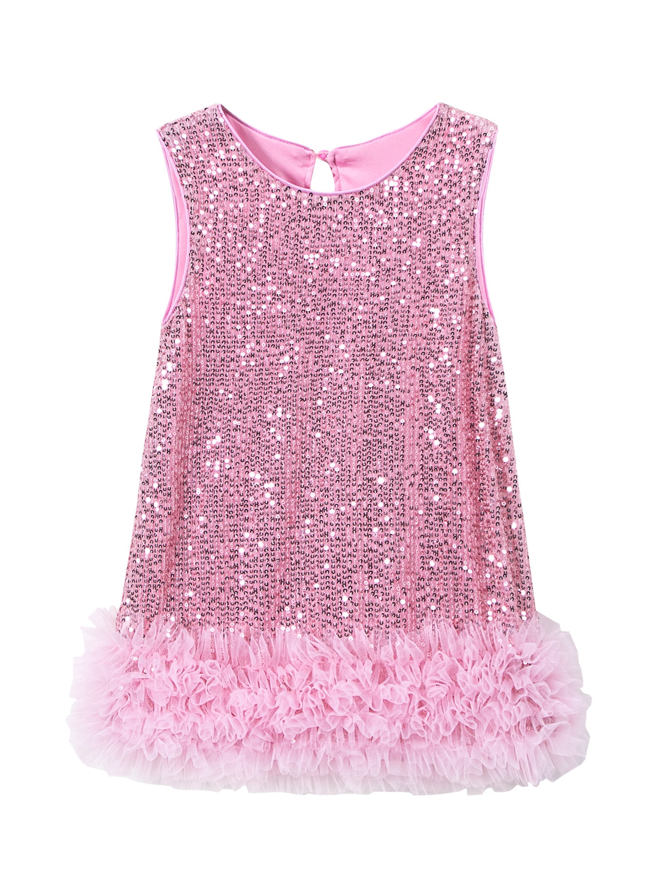 Children's Leaf Clothing Vest Sequin Gauze Fashionable Princess Children's Dress