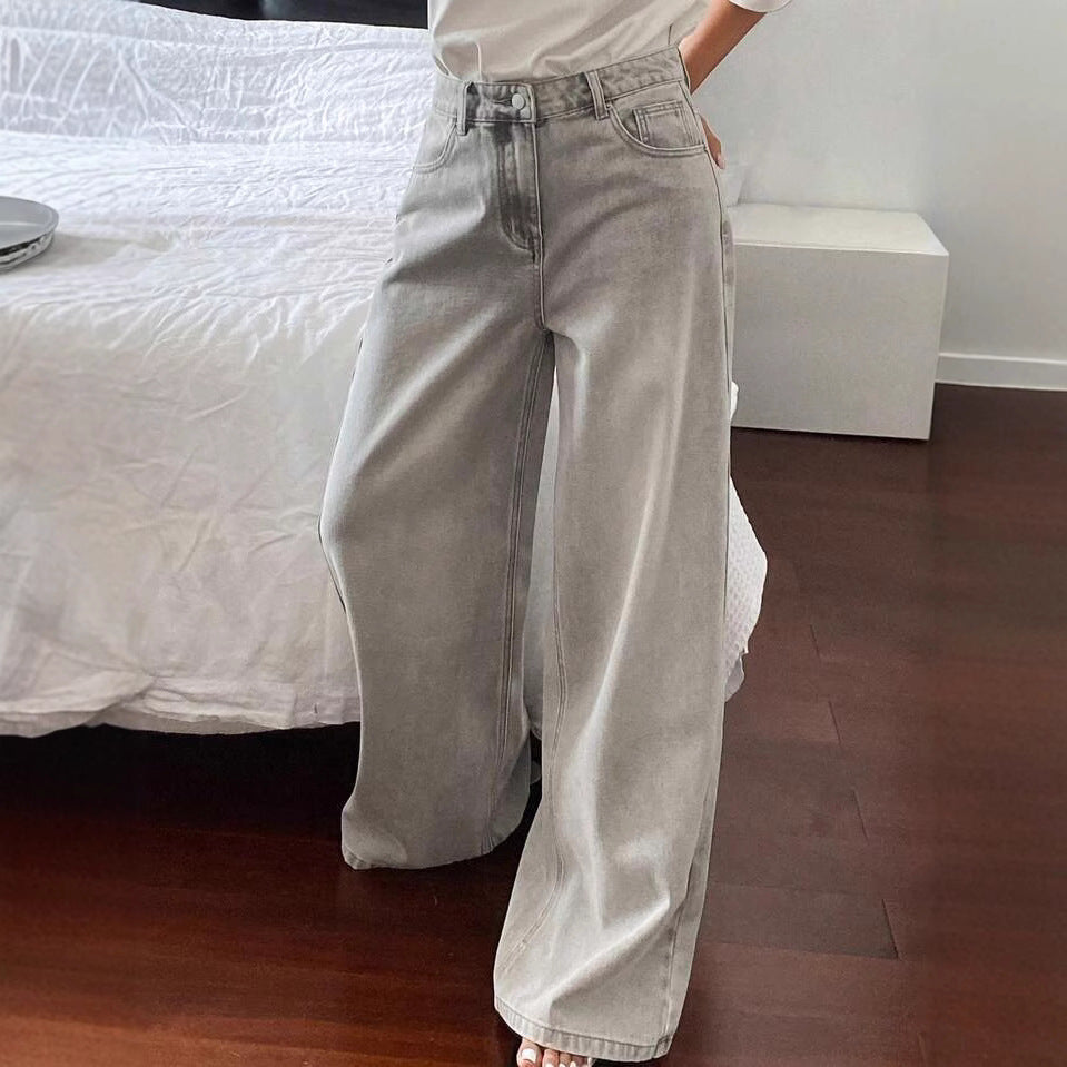Women's Retro Lazy Autumn American High Waist Pants