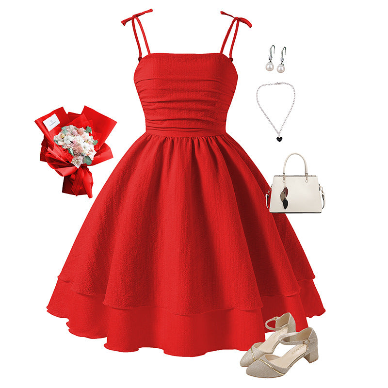 Women's & Children's Older Clothing Strap Princess Children's Dress