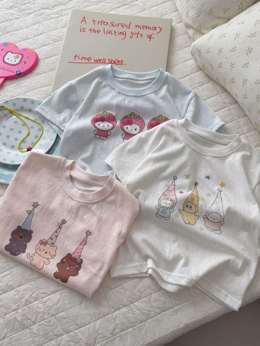 Children's Summer Short-sleeved Cartoon Laser Dot Boys Children's T-shirt
