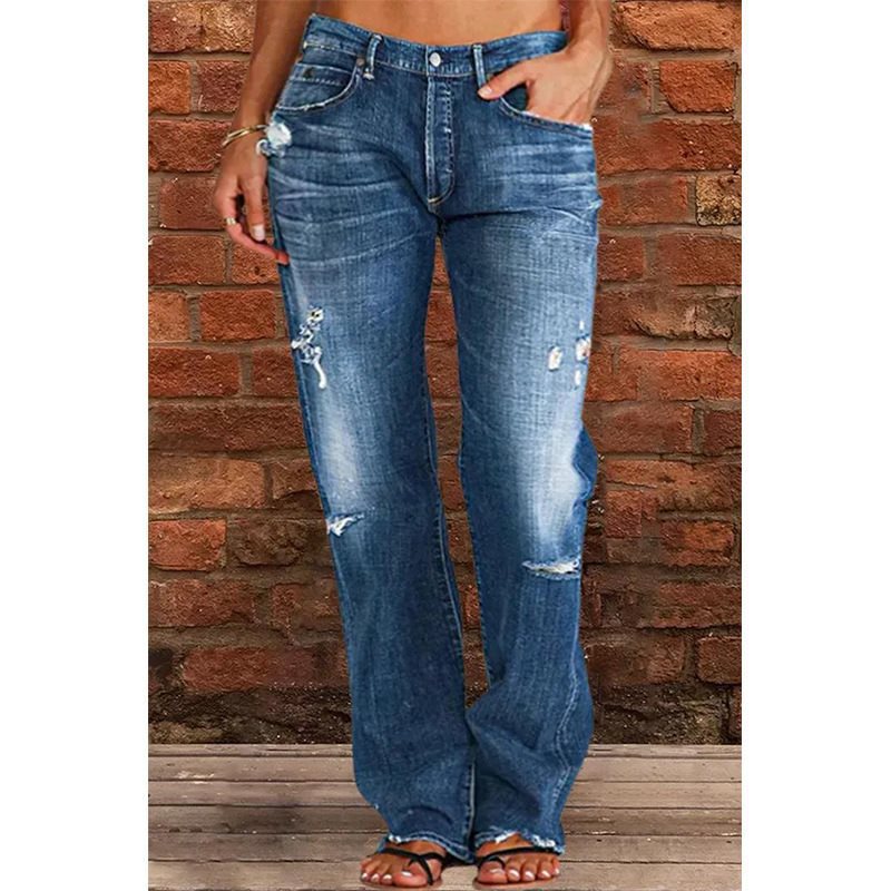 Charming Women's Slimming Washed Bell-bottom Trousers Women's Jeans