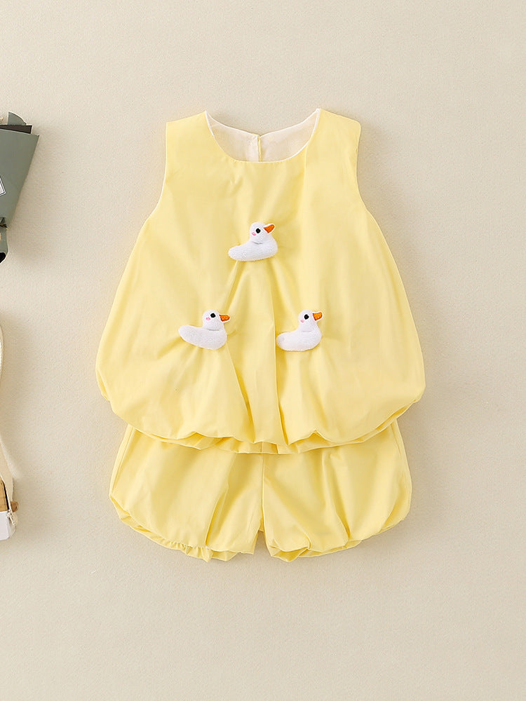 Children's Summer Sleeveless Pants Fashionable Princess Clothes Children's Suit
