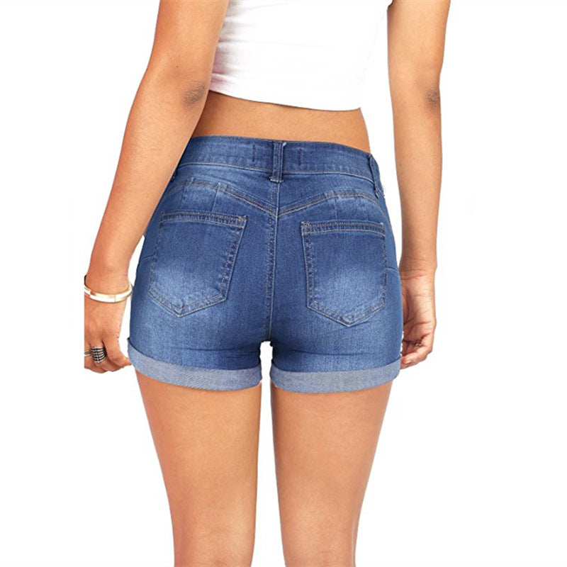 Women's Summer Denim Flanging Hot Tide Women's Jeans
