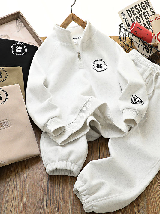 Children's Boys Spring Clothes Sports Two-piece Medium Big Handsome Children's Suit