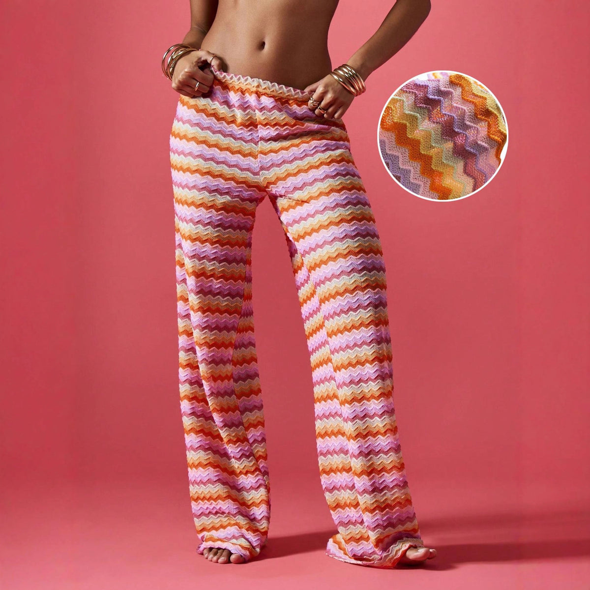 Fashion Trends Trousers Draping Stripes Contrast Casual Pants