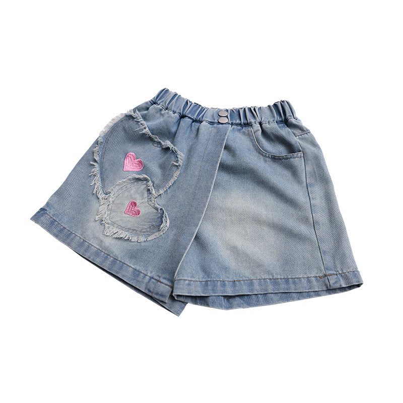 Denim Shorts Older Summer Wear Western Style Hot Children's Pants