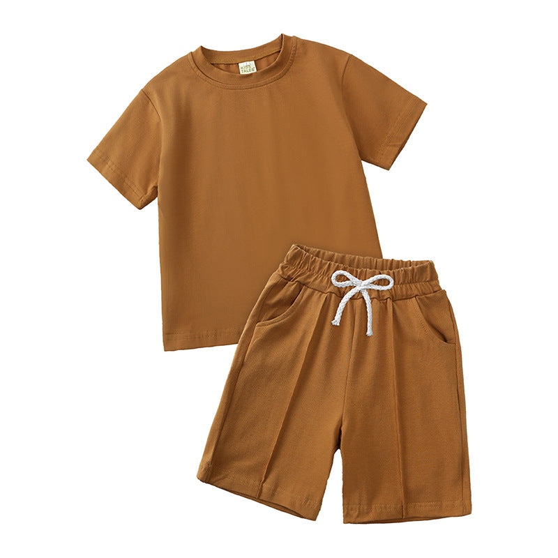 Children's Summer Boy Loose Casual Short-sleeved Shorts Children's Suit