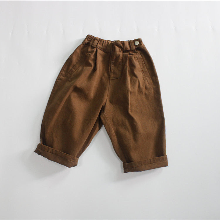 Children's Color Trousers Loose Fleece Casual Versatile Children's Pants