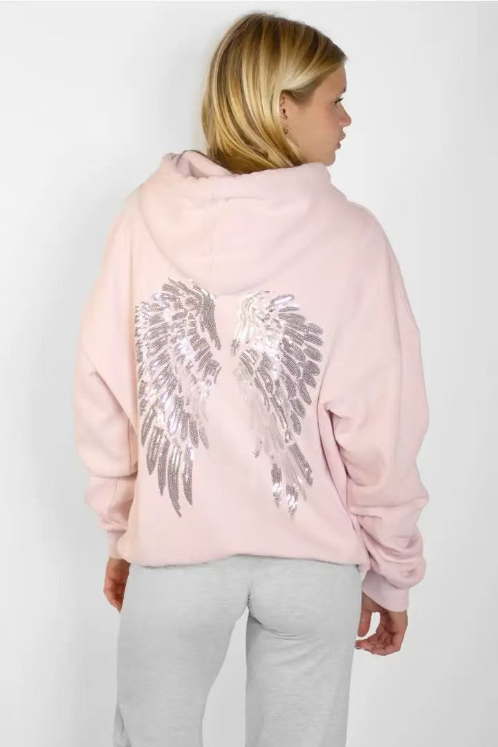Women's Wings With Paillette Pure Color Fashion Casual Suit