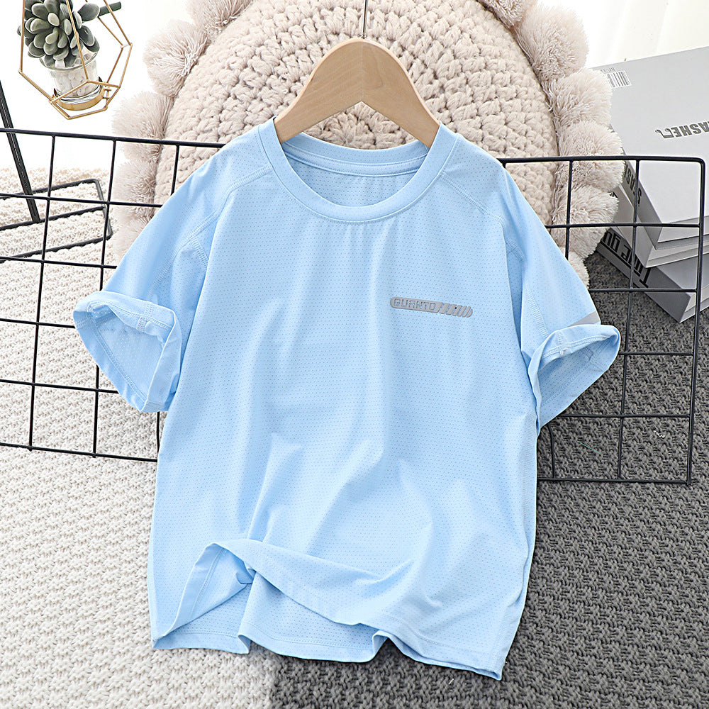 Sports Summer Top Nylon P Mesh Medium Big Four Needles Children's T-shirt