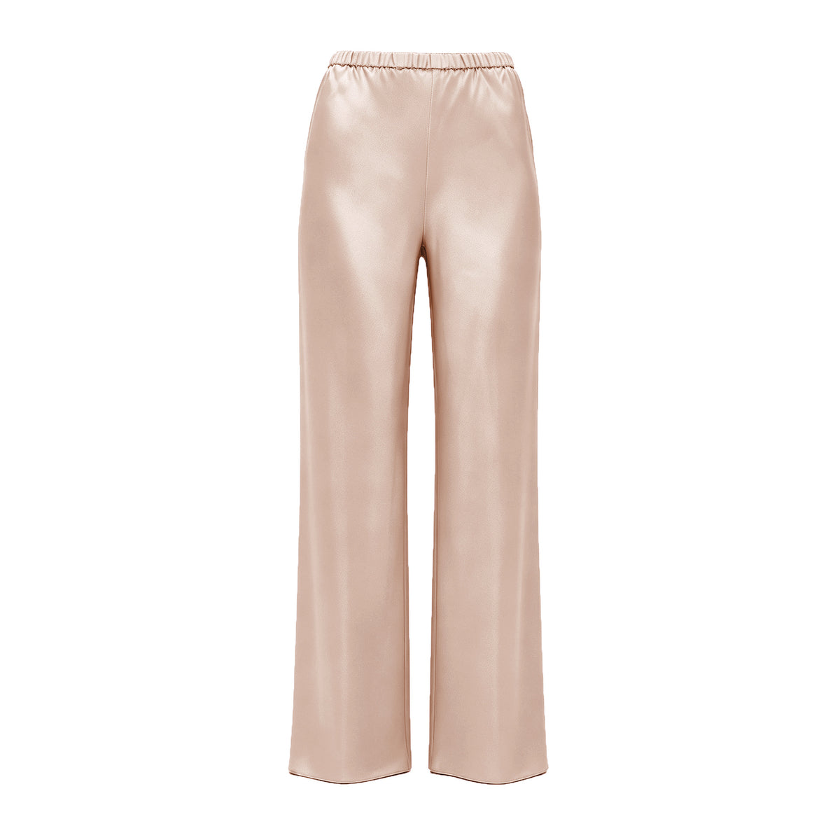 Women's Satin Boutique High Waist Elastic Drape Solid Casual Pants