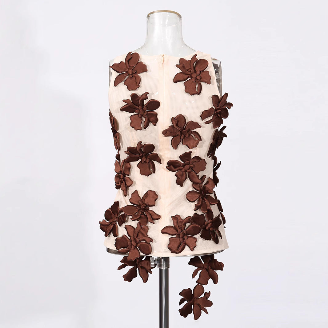 Style Temperament Summer High-grade Design Three-dimensional Small Vest/suspenders/tube Top