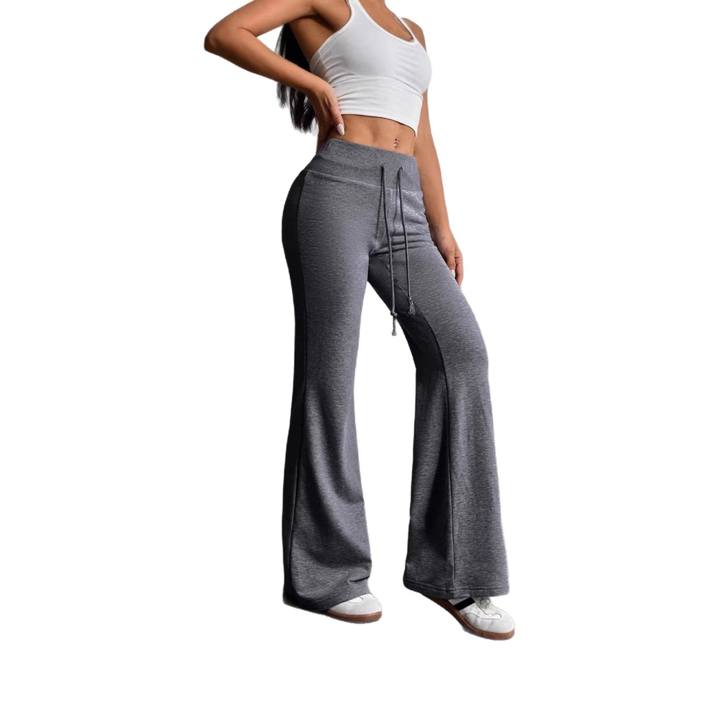 Women's Source Autumn Fashion Drawstring High Waist Leisure Horn Casual Pants