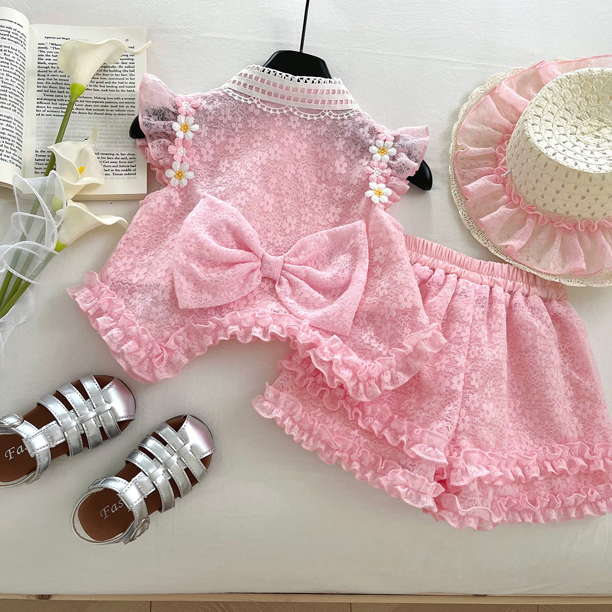 Summer Fashionable Princess Dress Two-piece Set Children's Suit