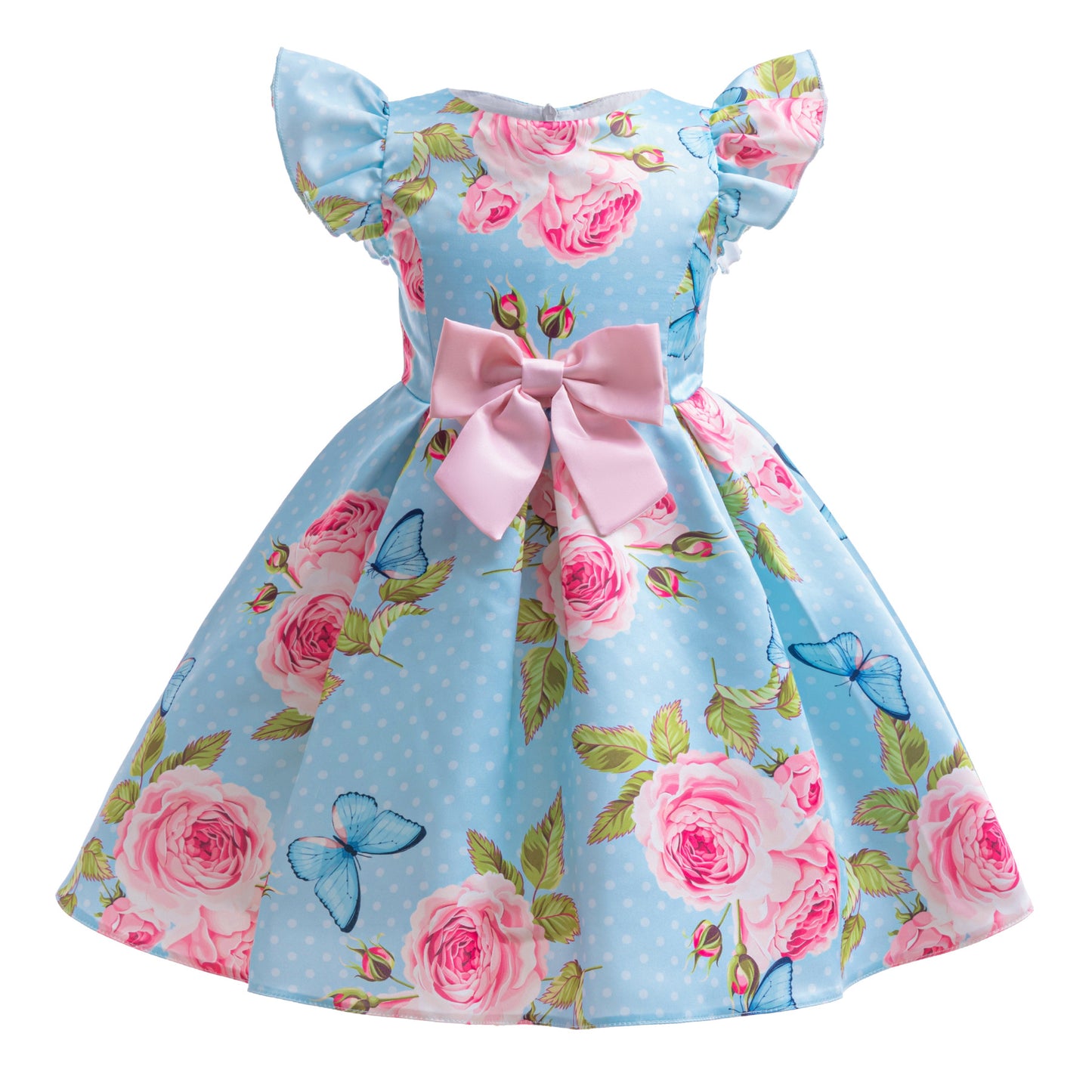 Children's Printed Skirt Flying Sleeve Vest Princess Children's Dress