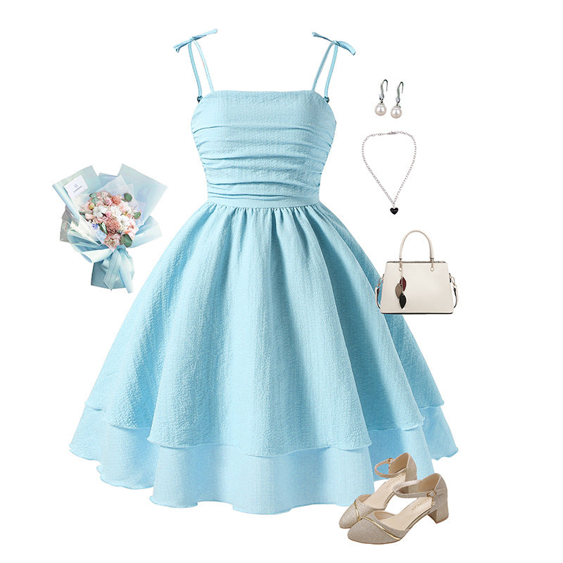 Women's & Children's Older Clothing Strap Princess Children's Dress