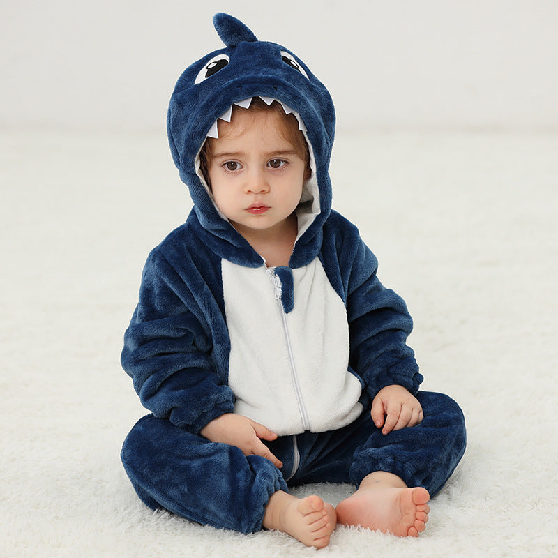 Children's Flannel Romper Pajamas Class Animal Jumpsuit Jumpsuit, Climbing Suit