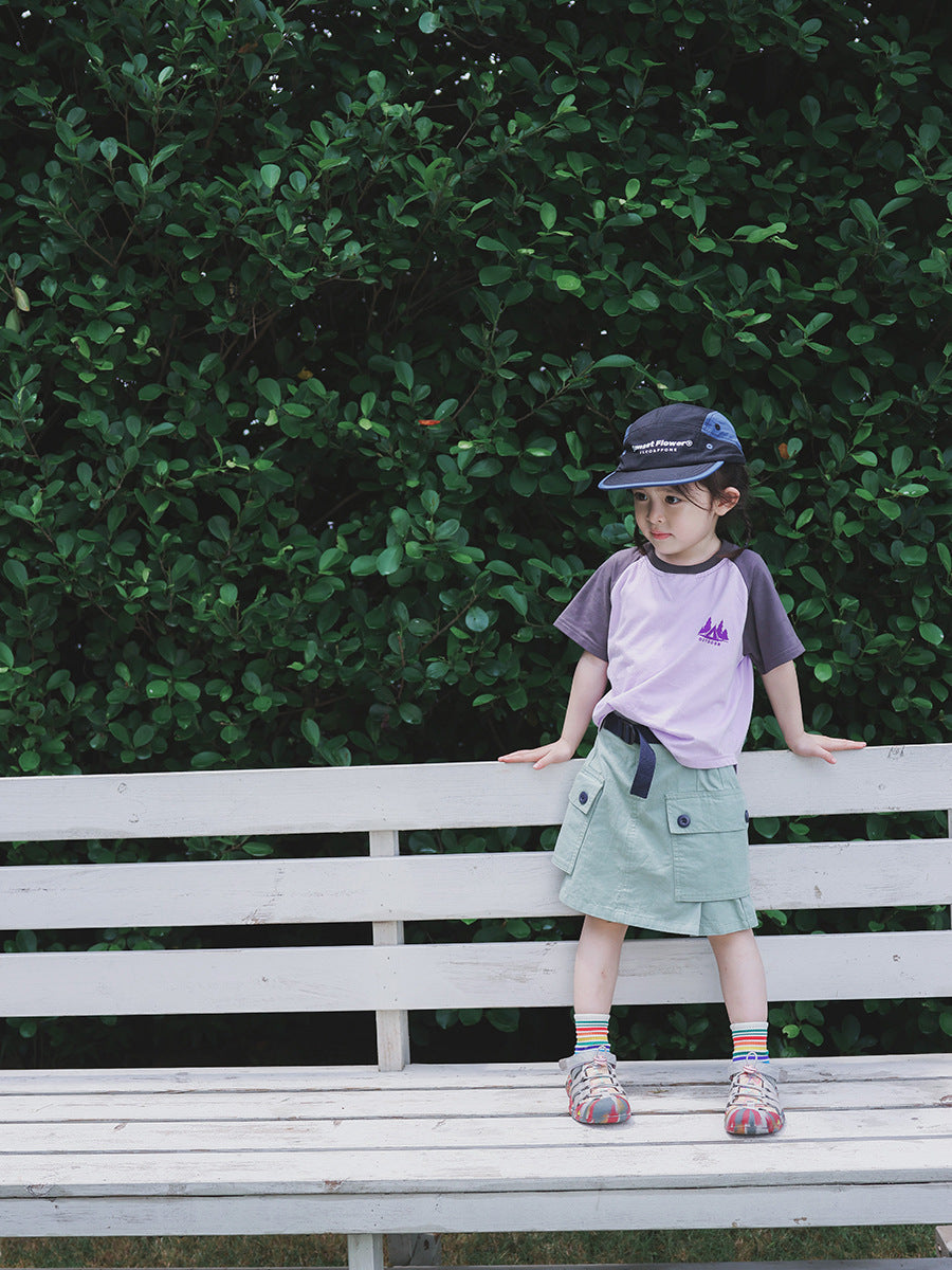 Children's Mountain Outdoor Style Raglan Sleeves Shirt Children's T-shirt