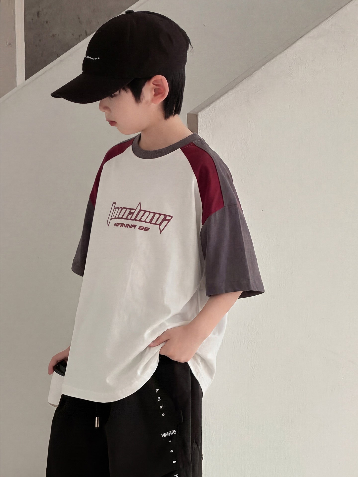 Children's Boy's Short-sleeved Cotton Summer Trendy Clothing Middle Big Children's T-shirt