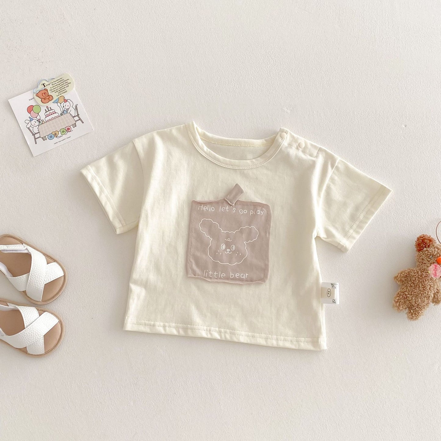Children's Western Style Patch Bottoming Shirt Thin Children's T-shirt