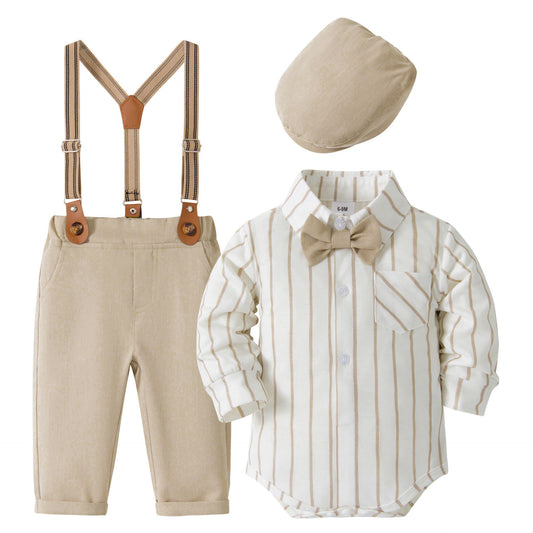 Dress British Style Boy's Jumpsuit Suspender Pants Mini Children's Suit